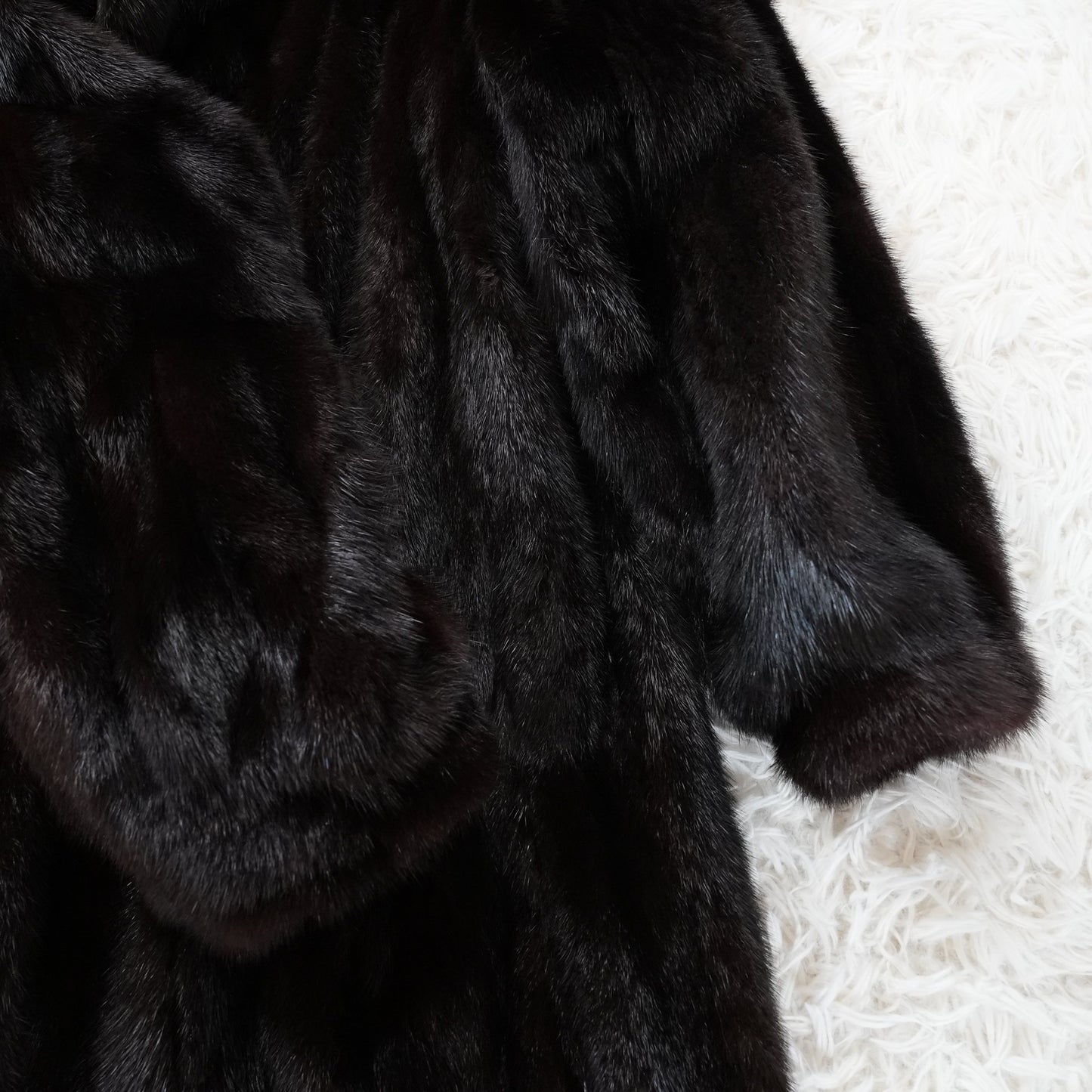 Dark Mink Long Coat - Genuine Vintage Fur From Japan