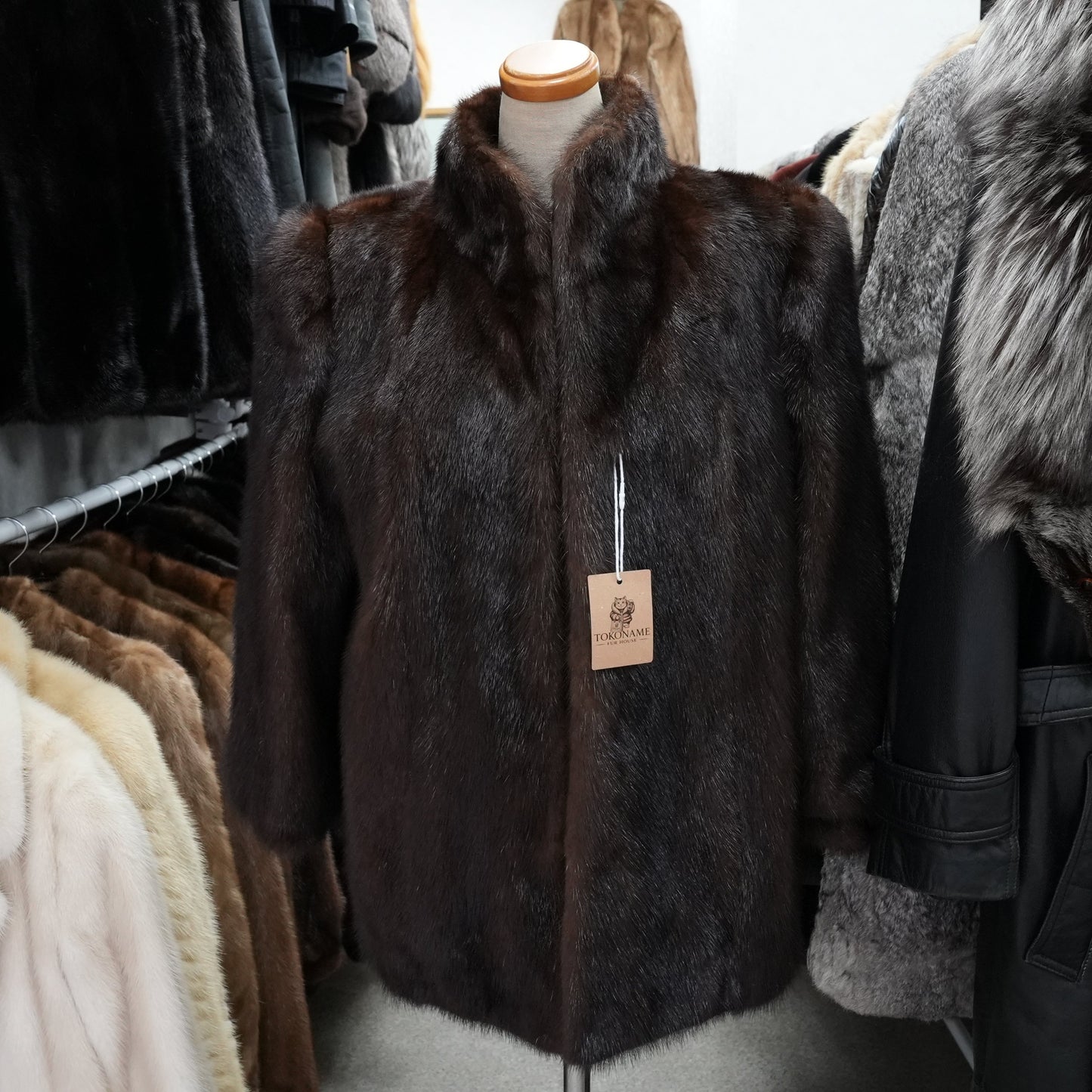 Dark Mink Jacket SAGA MINK - Genuine Vintage Fur From Japan