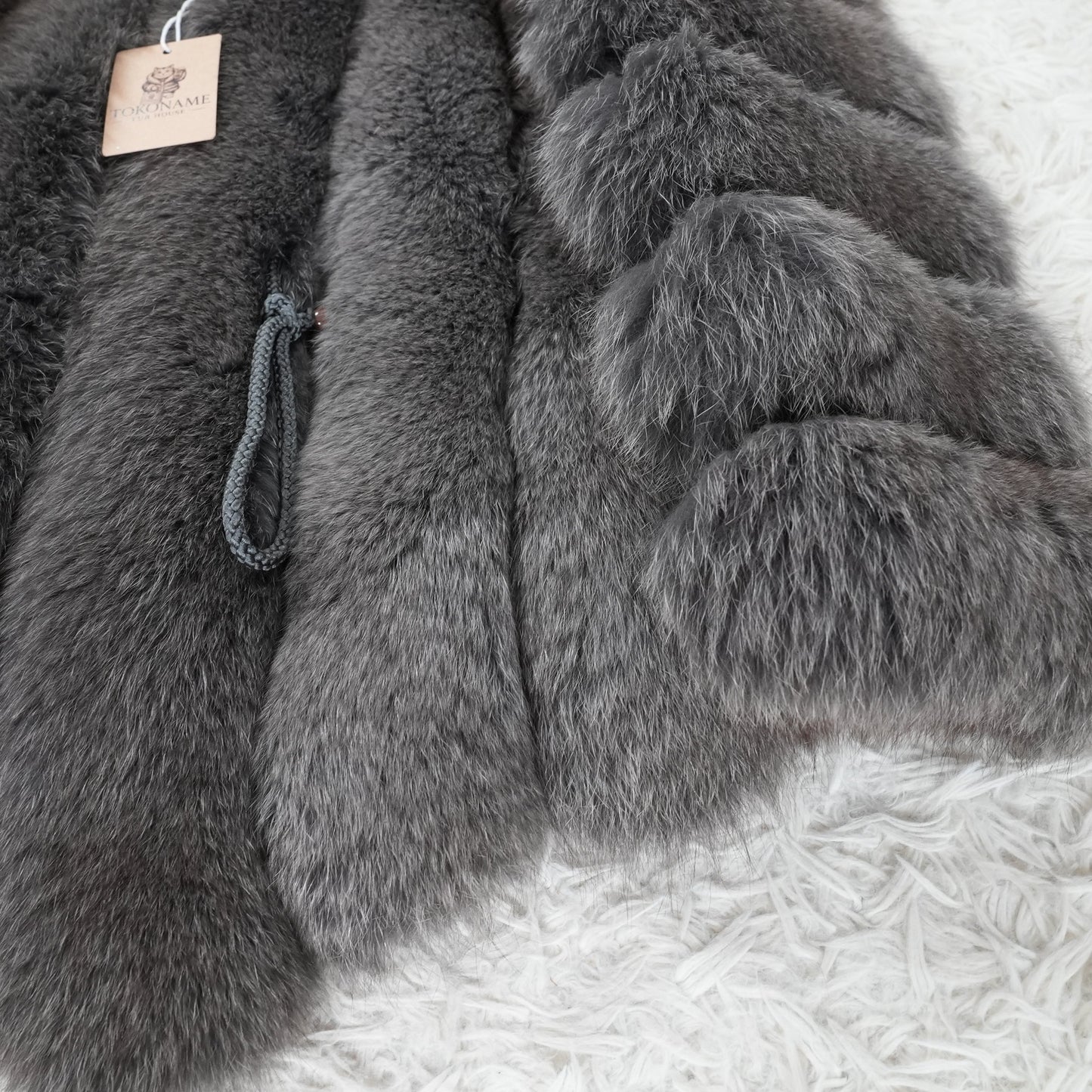 Gray Dyed Fox Coat - Genuine Vintage Fur From Japan