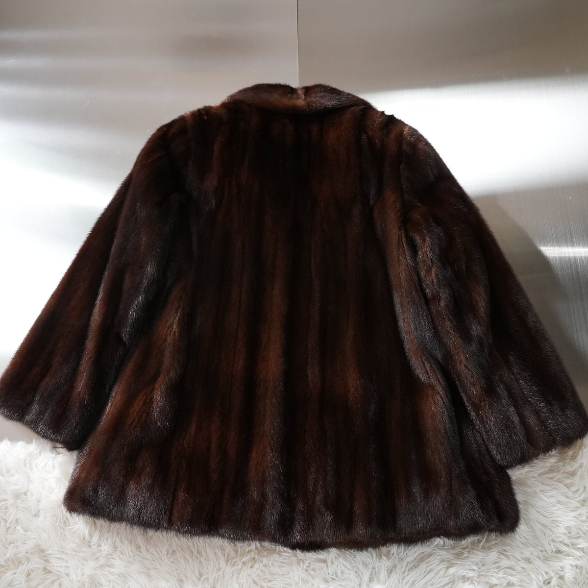 VISCARDI Mahogany Mink Fur Coat heavily - Genuine Vintage Fur From Japan