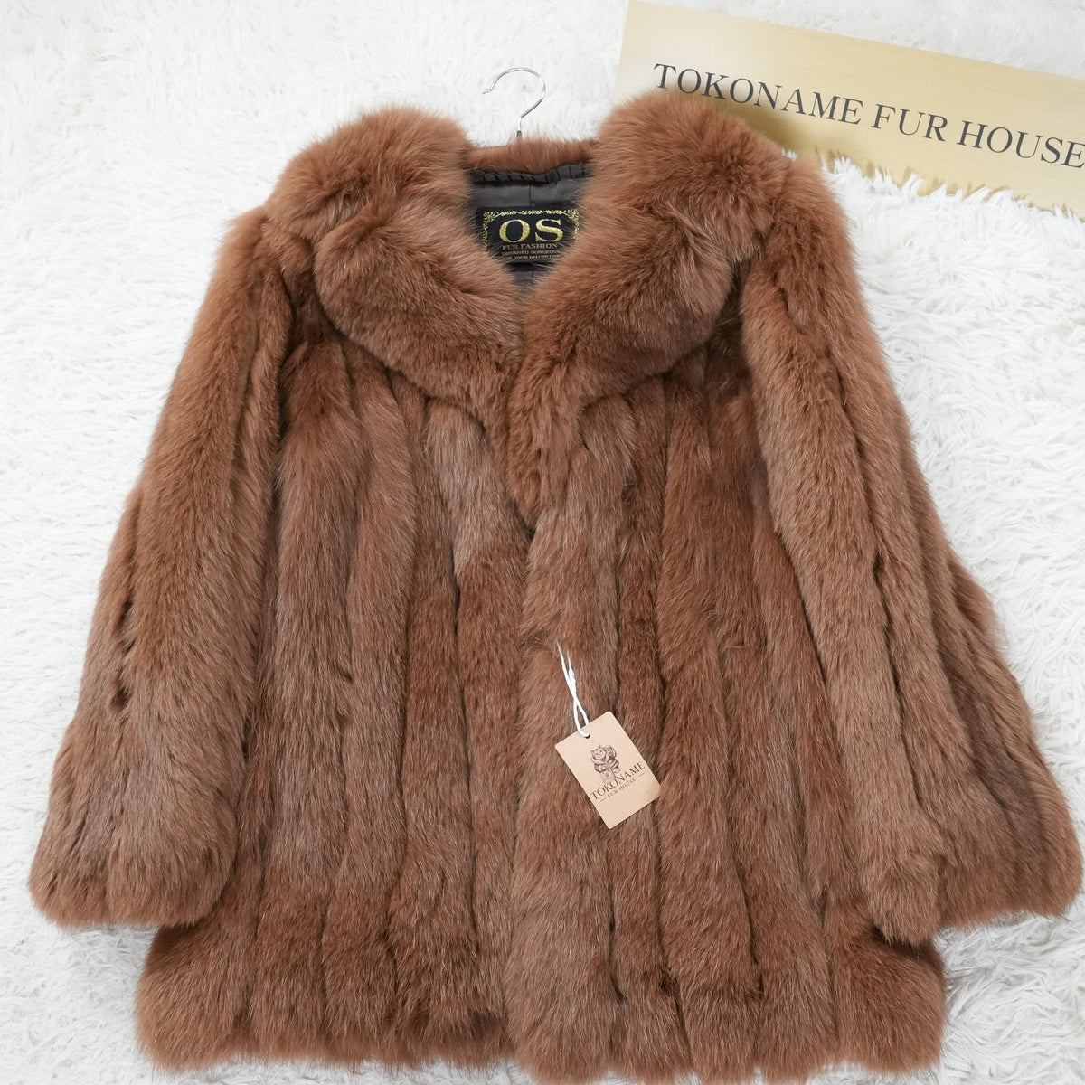 Brown Dyed Fox Fur Coat OS FUR - Genuine Vintage Fur From Japan