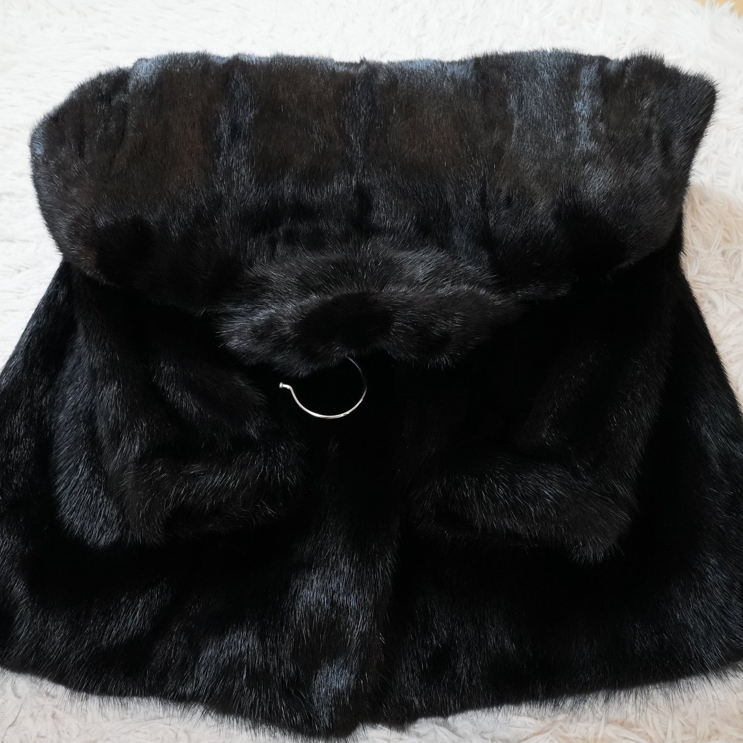 Black Mink Half Coat Malvoisie - Genuine Vintage Fur From Japan