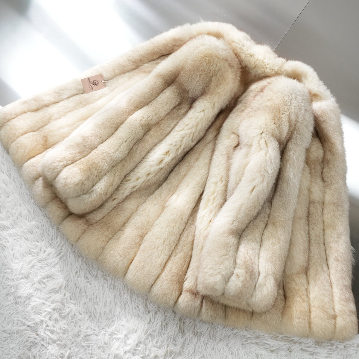 Blue Fox Fur Coat Soft and Fluffy - Genuine Vintage Fur From Japan