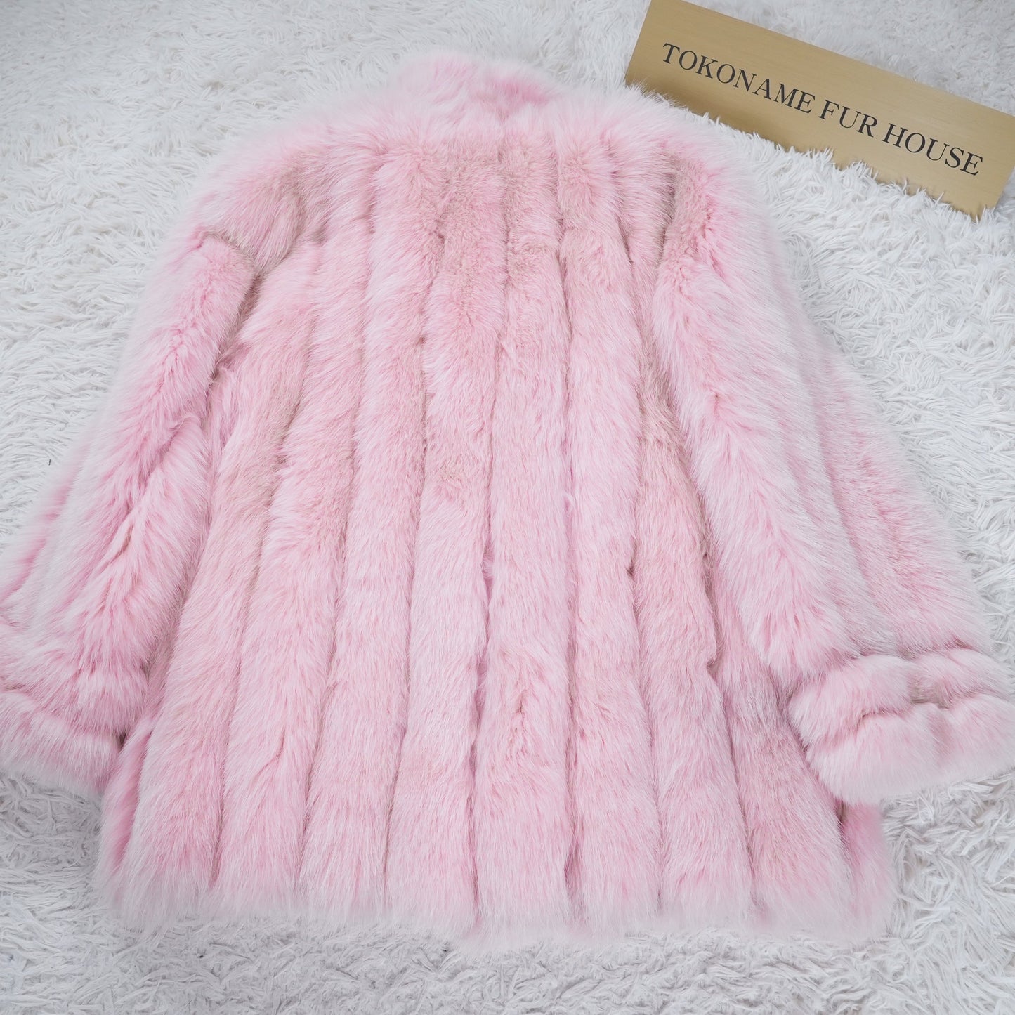 Pink Dyed SAGA ROYAL FOX Coat Soft and Fluffy - Genuine Vintage Fur From Japan