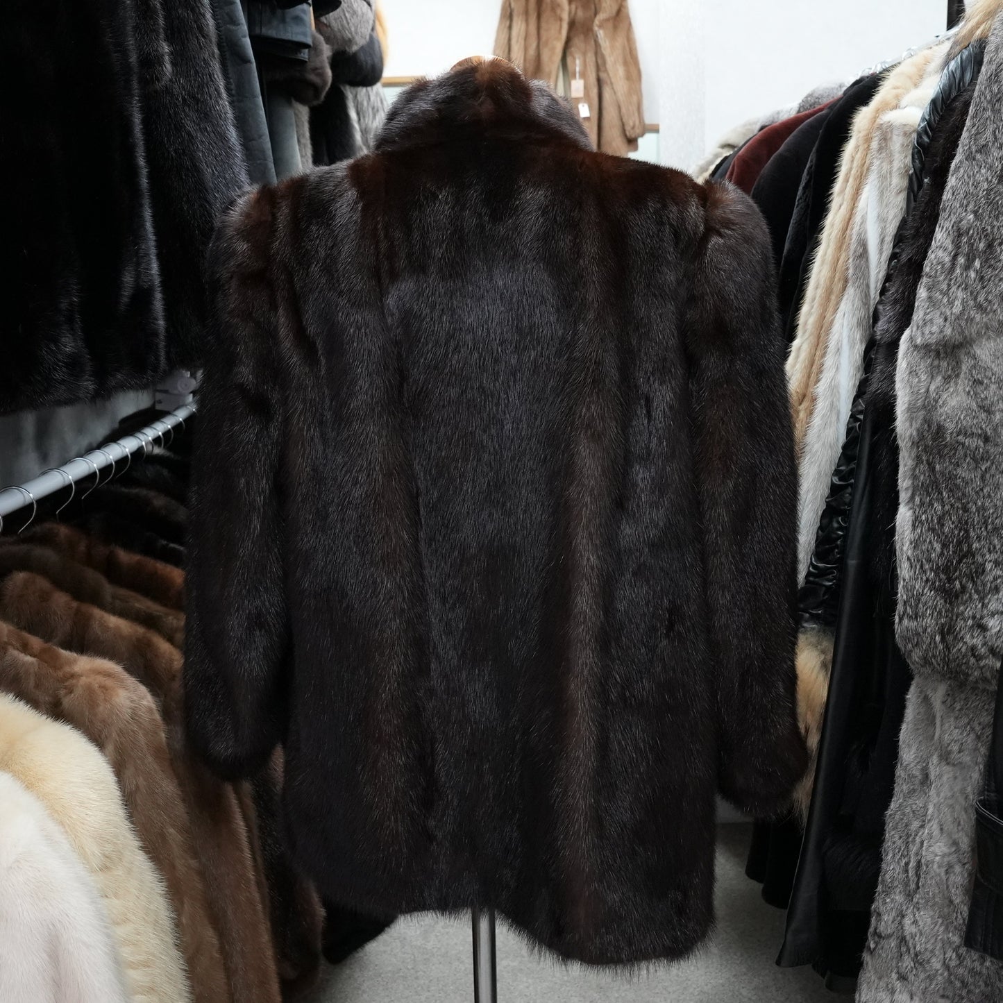 Dark Mink Jacket SAGA MINK - Genuine Vintage Fur From Japan