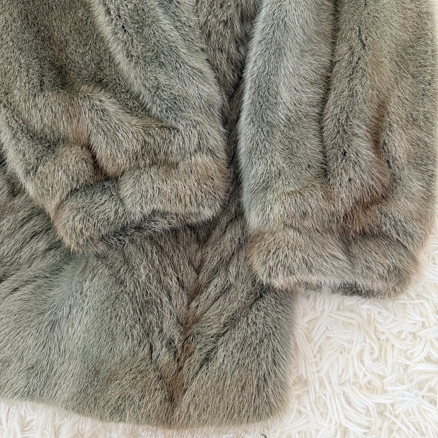 Mink Ash Green Dyed Coat Vintage Fur Japan