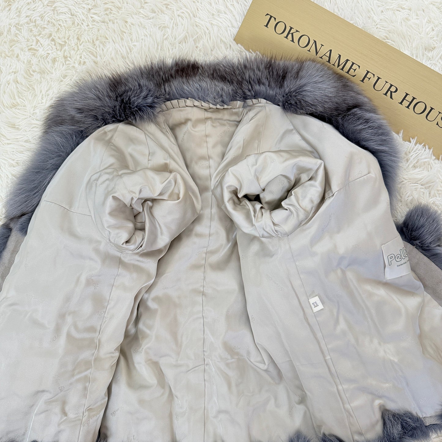 Blue Fox Ash Blue Dyed Jacket Vintage Fur Japan