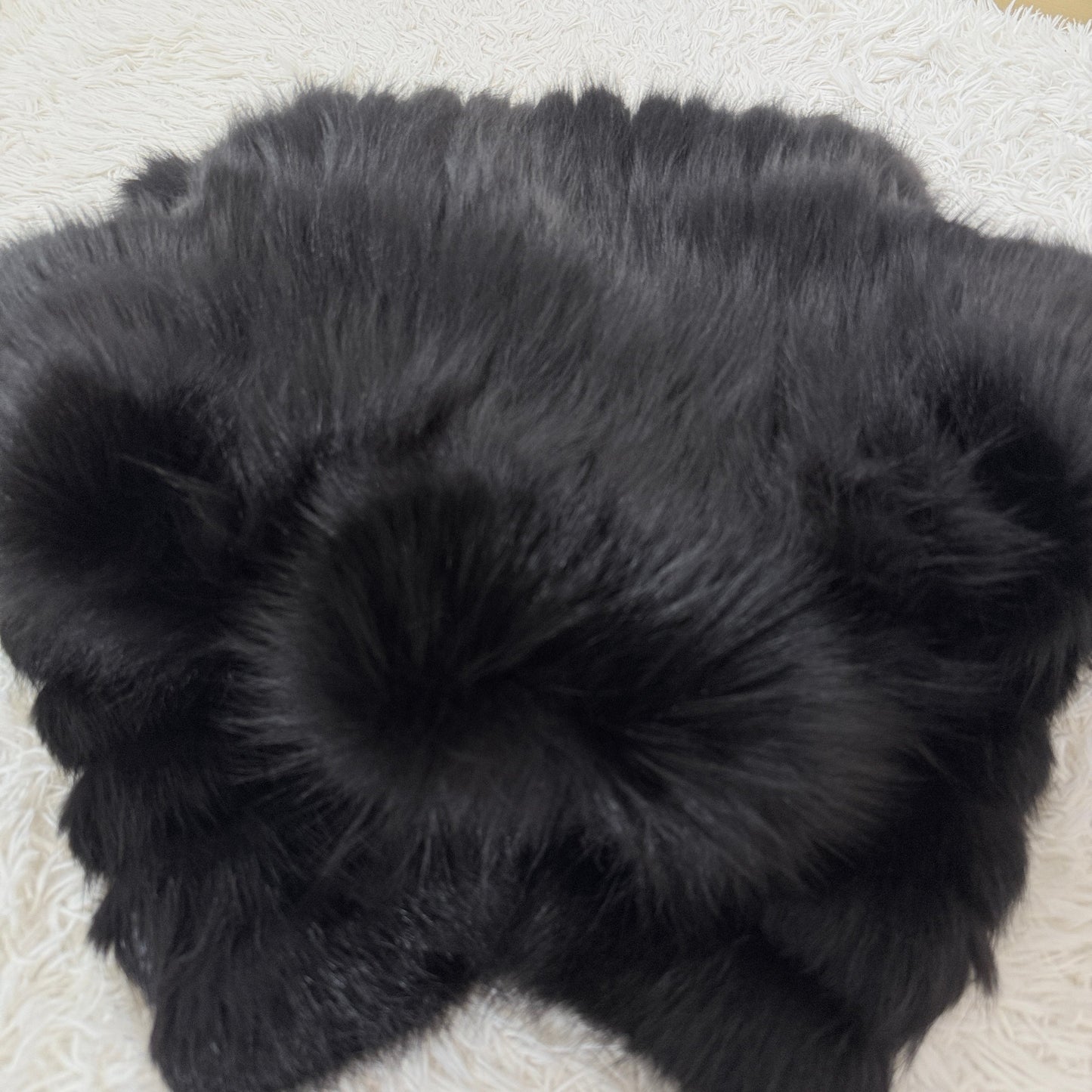 Blue Fox Black Dyed Coat Genuine Vintage Fur Japan