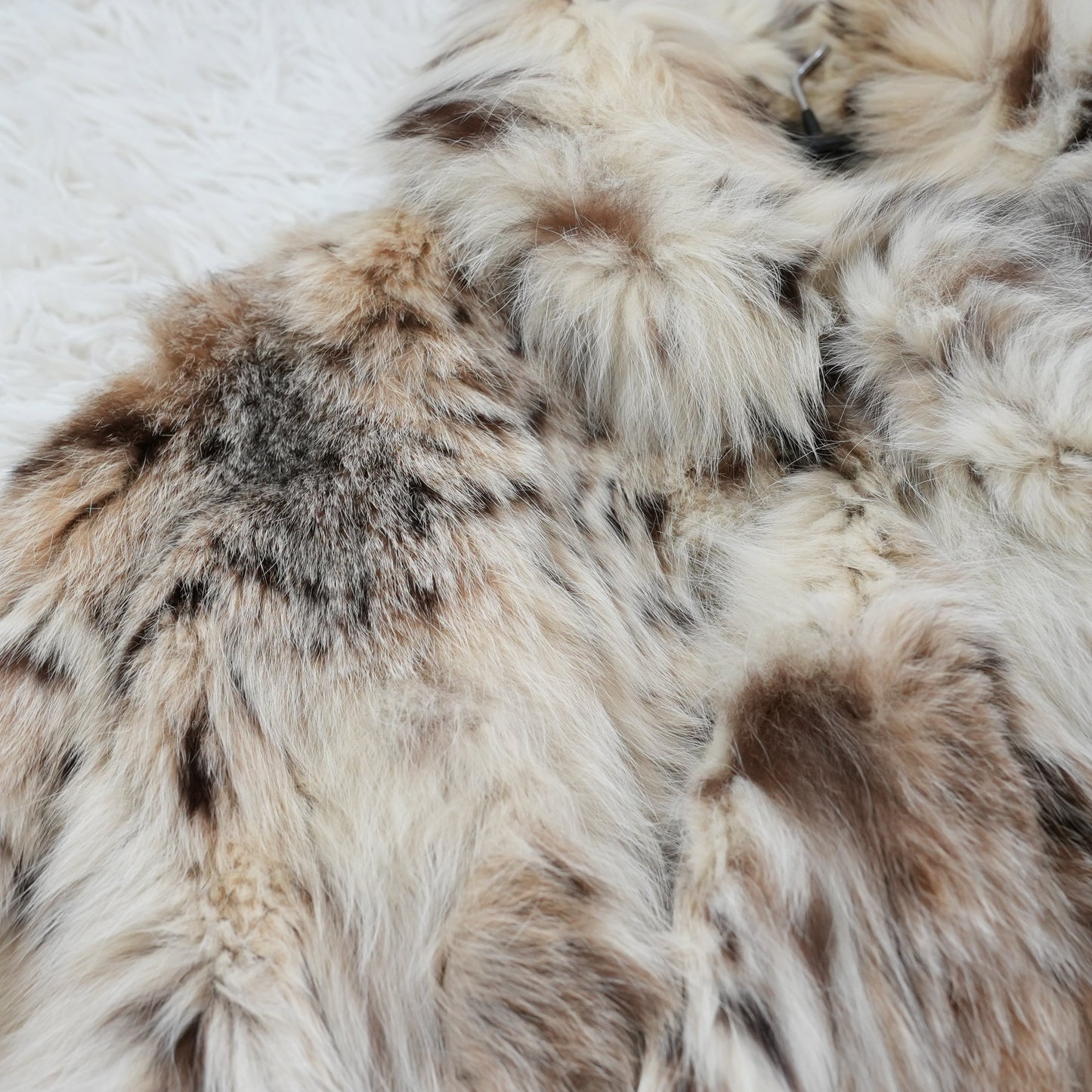 Lynx Fur Long Coat Roll Up Sleeve Calvin Klein - Genuine Vintage Fur From Japan