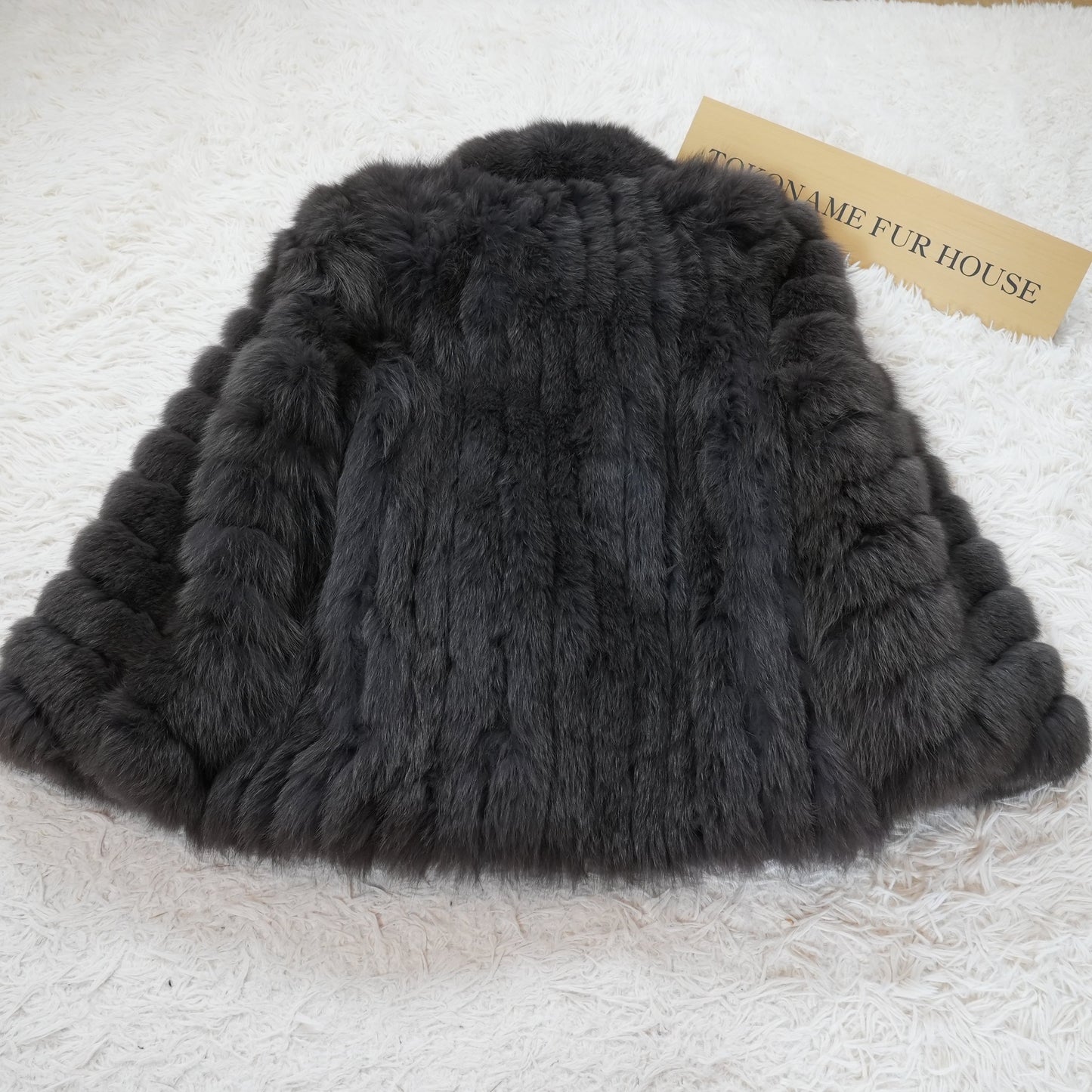 Gray Dyed Fox Fur Coat SAGA FOX - Genuine Vintage Fur From Japan