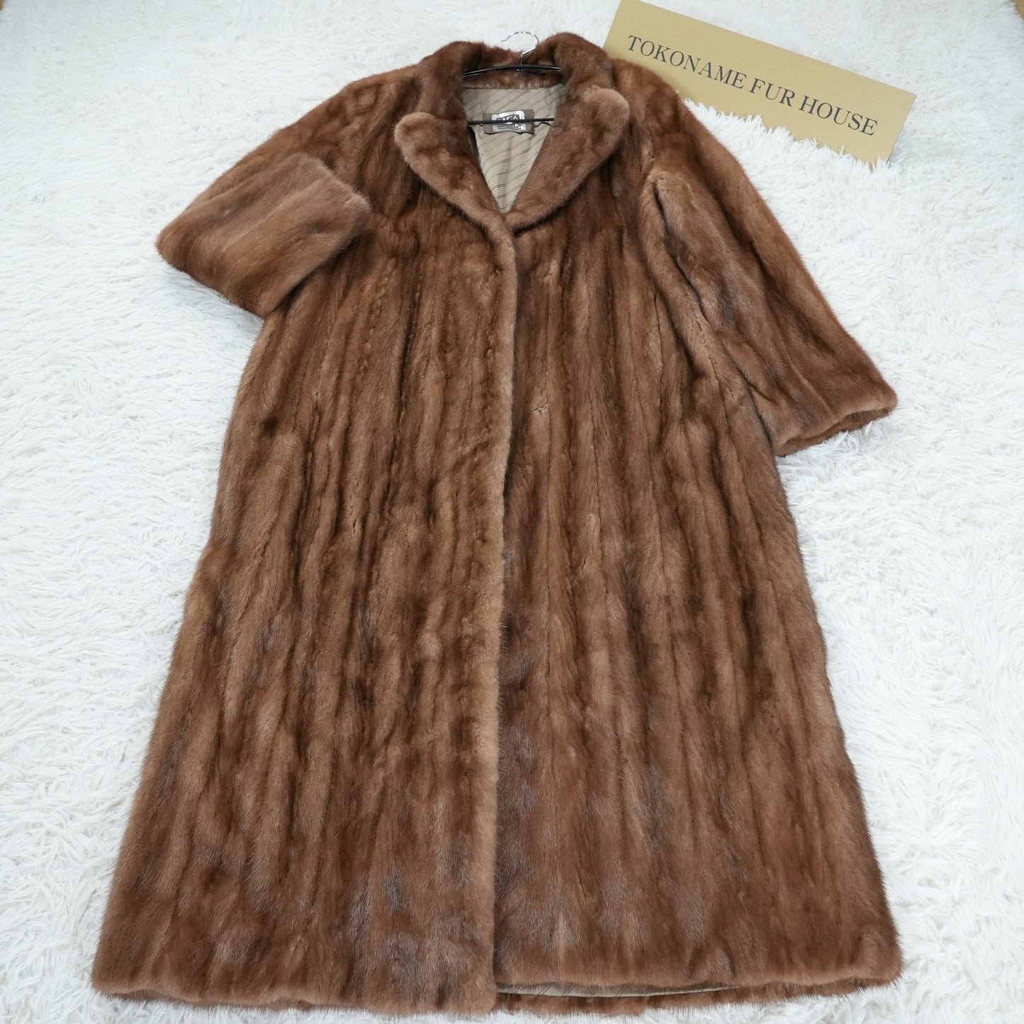 Demi Buff Mink Very Long Coat maxi length SAGA MINK - Genuine Vintage Fur From Japan