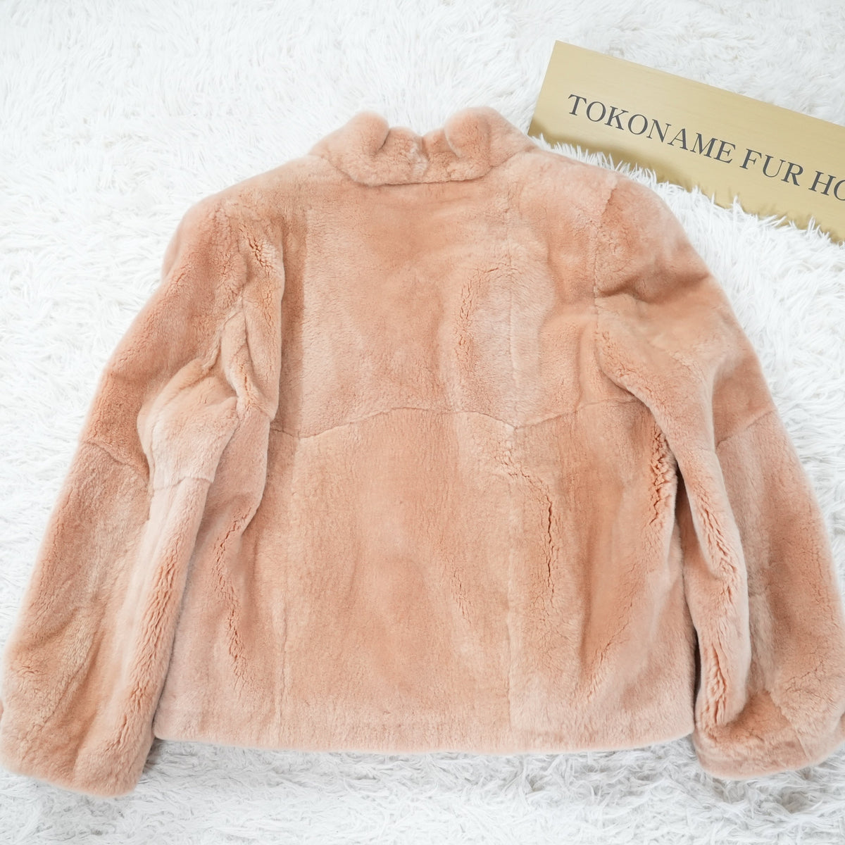 Pink Beige Dyed Nutria Fur crop Jacket - Genuine Vintage Fur From Japan