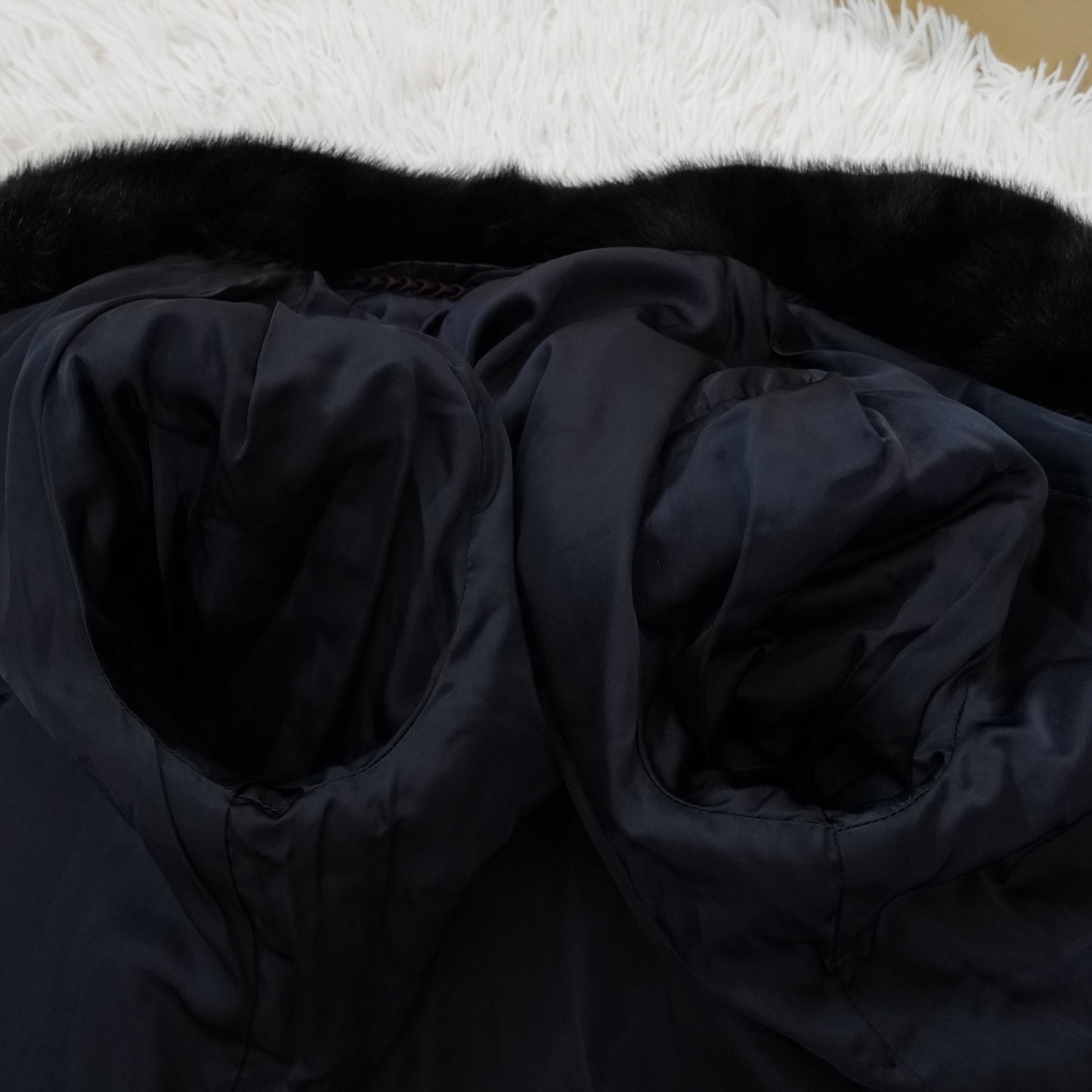 Dark Mink Long Coat Hair Up - SAGA MINK Genuine Vintage Fur Japan