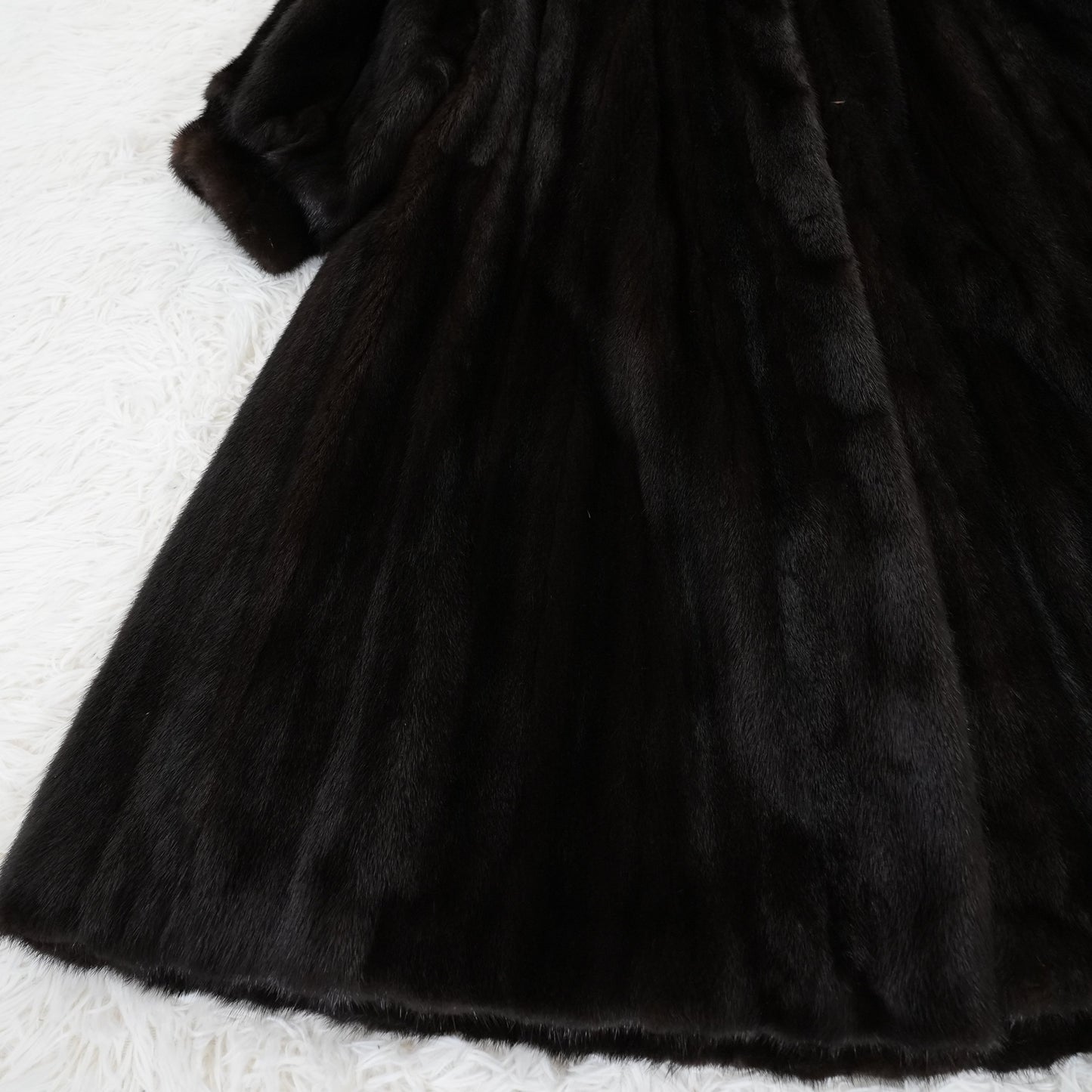 Glama Mink A-Line Long Fur Coat Women’s Vintage Luxury Outerwear