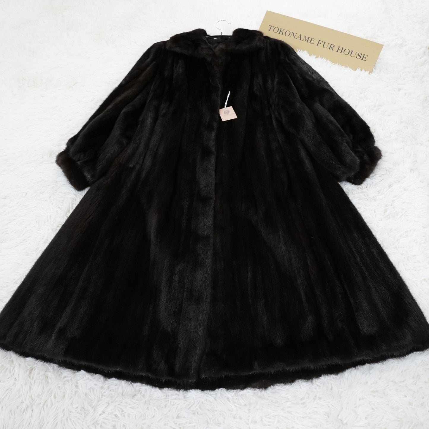 Glama Mink A-Line Long Fur Coat Women’s Vintage Luxury Outerwear
