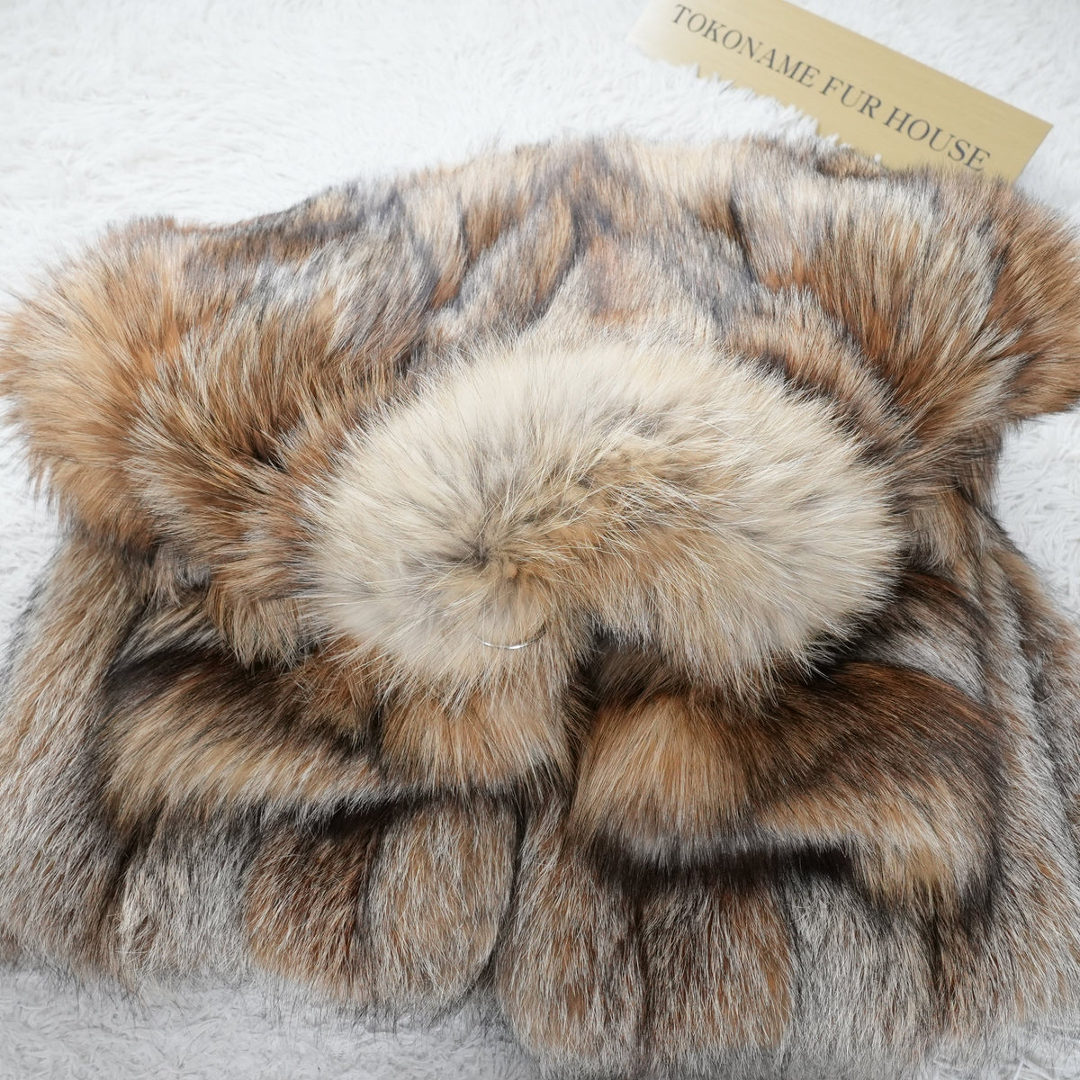 Golden Cross Fox Fur Coat EMBA Soft and Fluffy - Genuine Vintage Fur From Japan