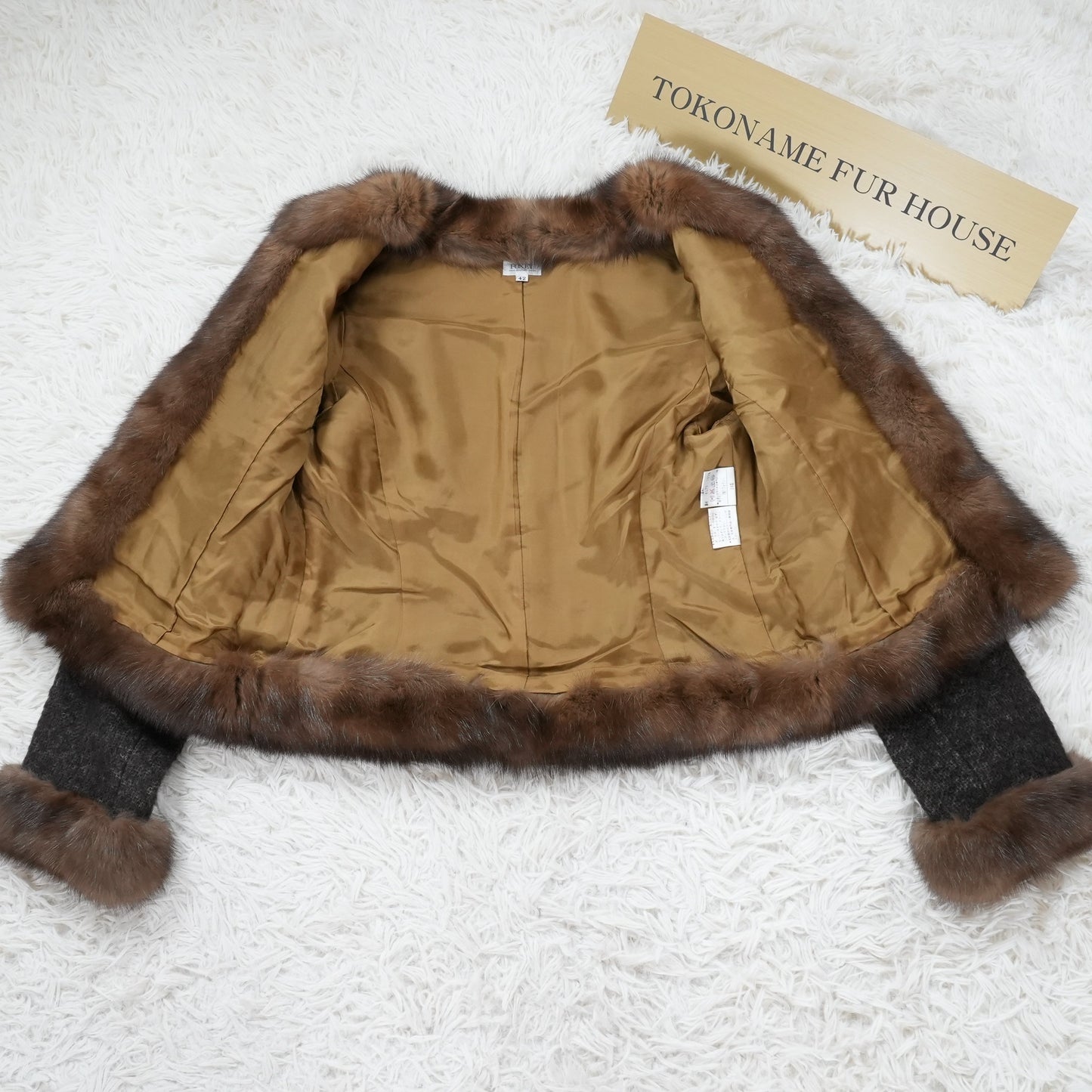 FOXEY Sable Fur Trim Angola Jacket - Genuine Vintage Fur From Japan