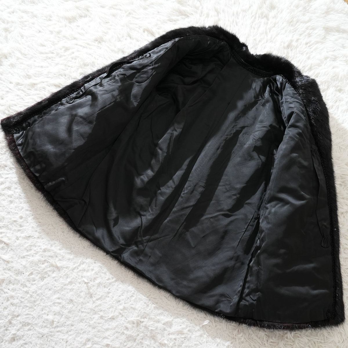 Dark Mink Fur Coat - Genuine Vintage Fur From Japan