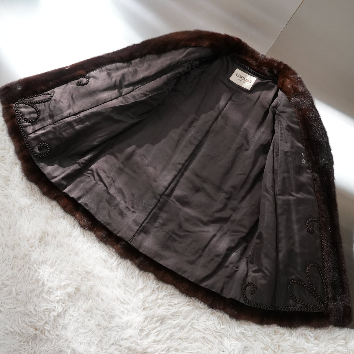 VISCARDI Mahogany Mink Fur Coat heavily - Genuine Vintage Fur From Japan