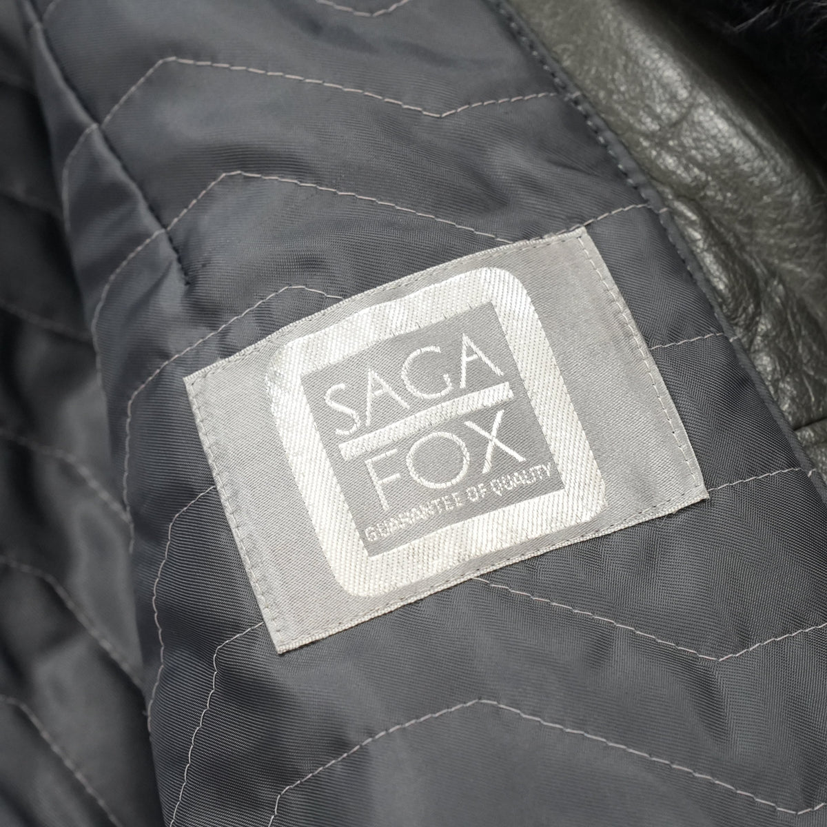 Amethyst Dyed Fox and Leather Design Coat SAGA FOX - Genuine Vintage Fur From Japan