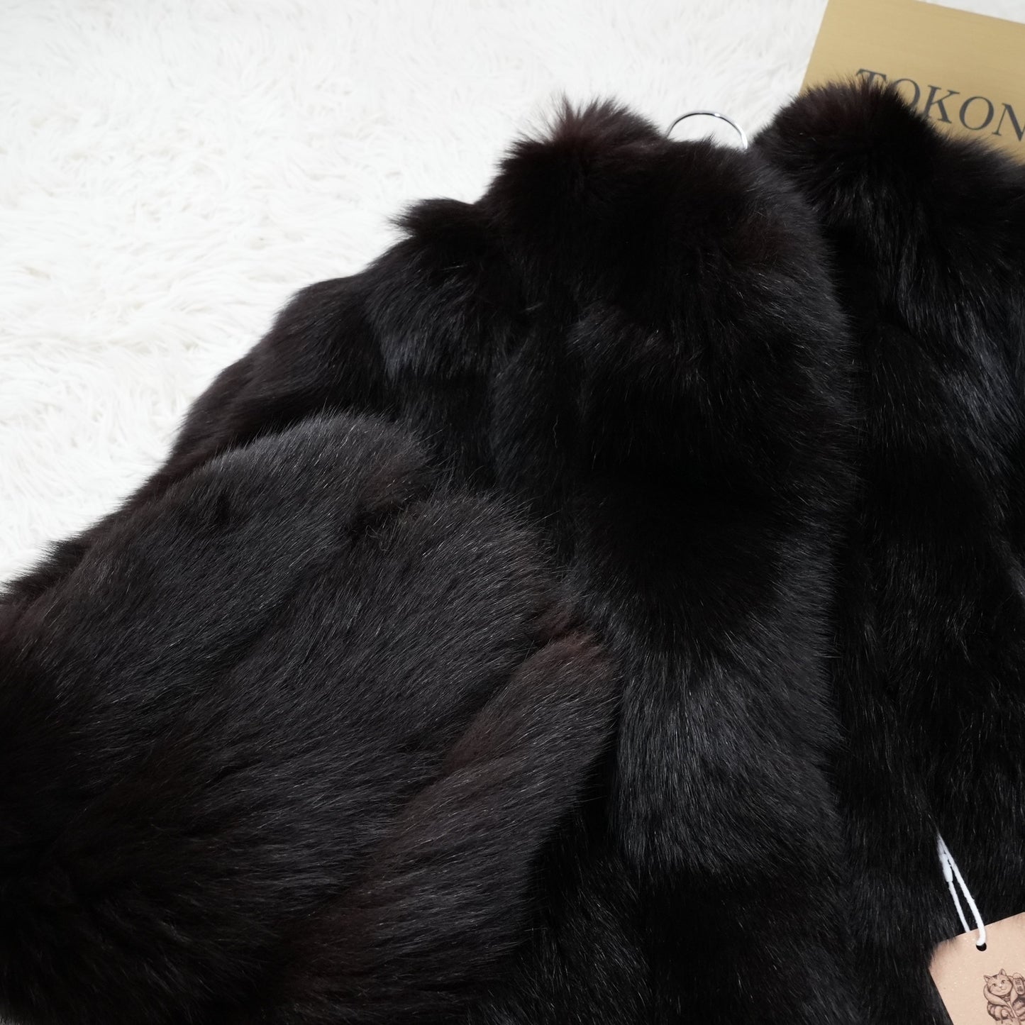 Black Dyed SAGA Fox Coat - Genuine Vintage Fur From Japan