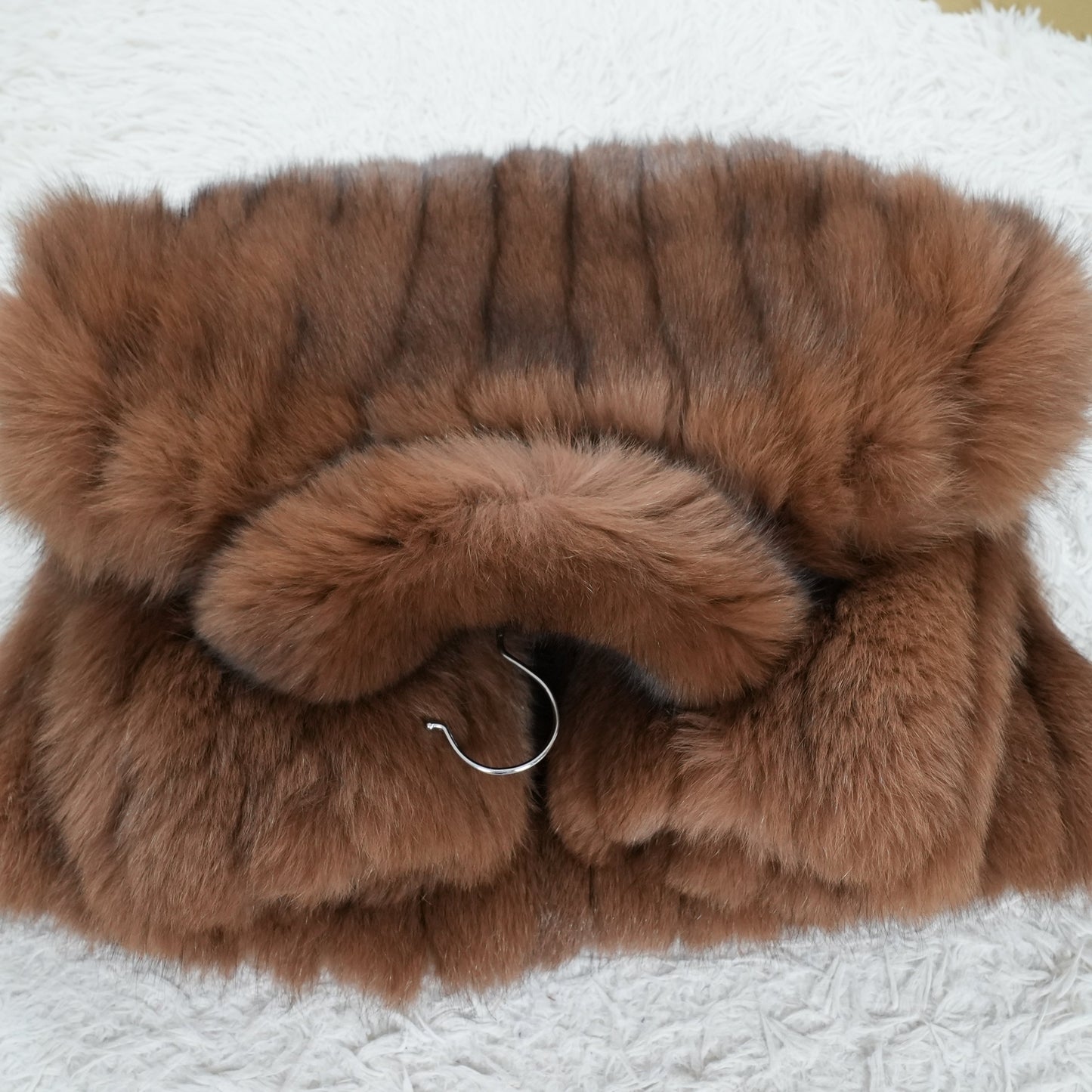 Brown Dyed Fox Fur Coat Soft & Fluffy - Genuine Vintage Fur From Japan