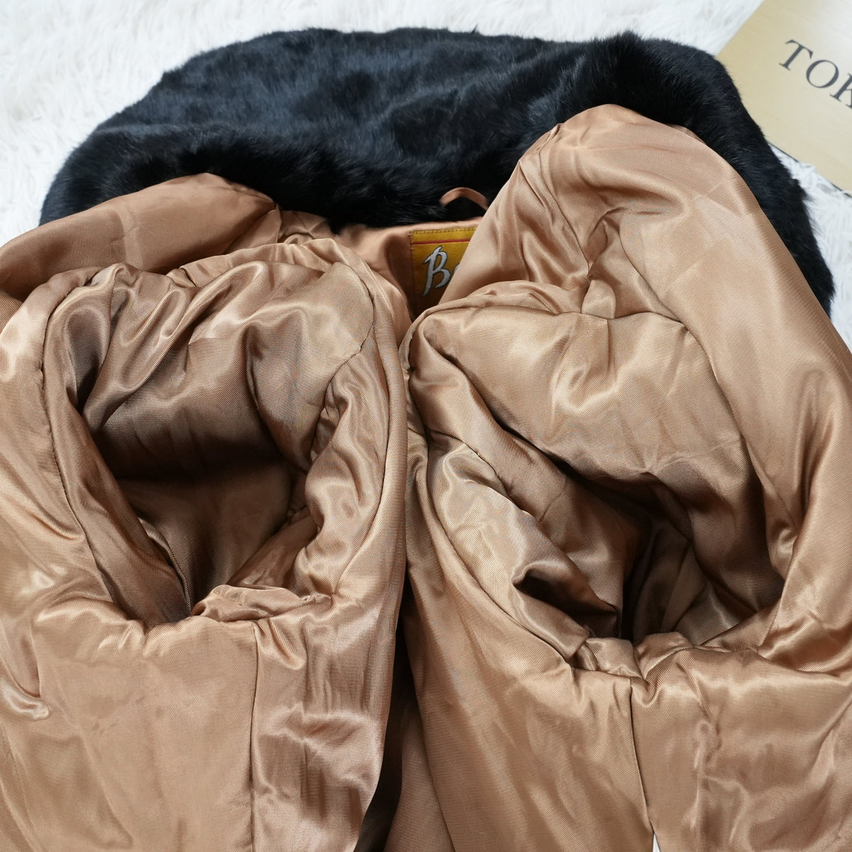 Rabbit Fur Jacket Black Dyed - Genuine Vintage Fur Japan