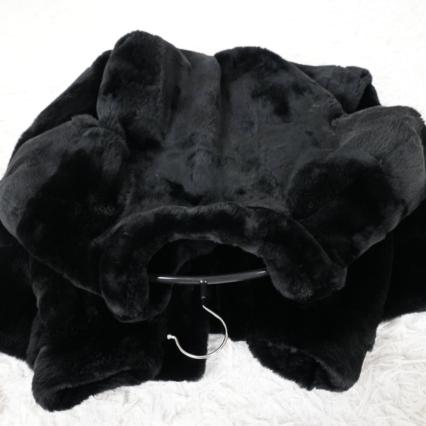 Nutria Fur Black Long Coat - Genuine Vintage Fur From Japan
