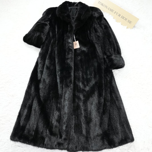 SAGA MINK Long Coat Soft and Glossy- Genuine Vintage Fur From Japan