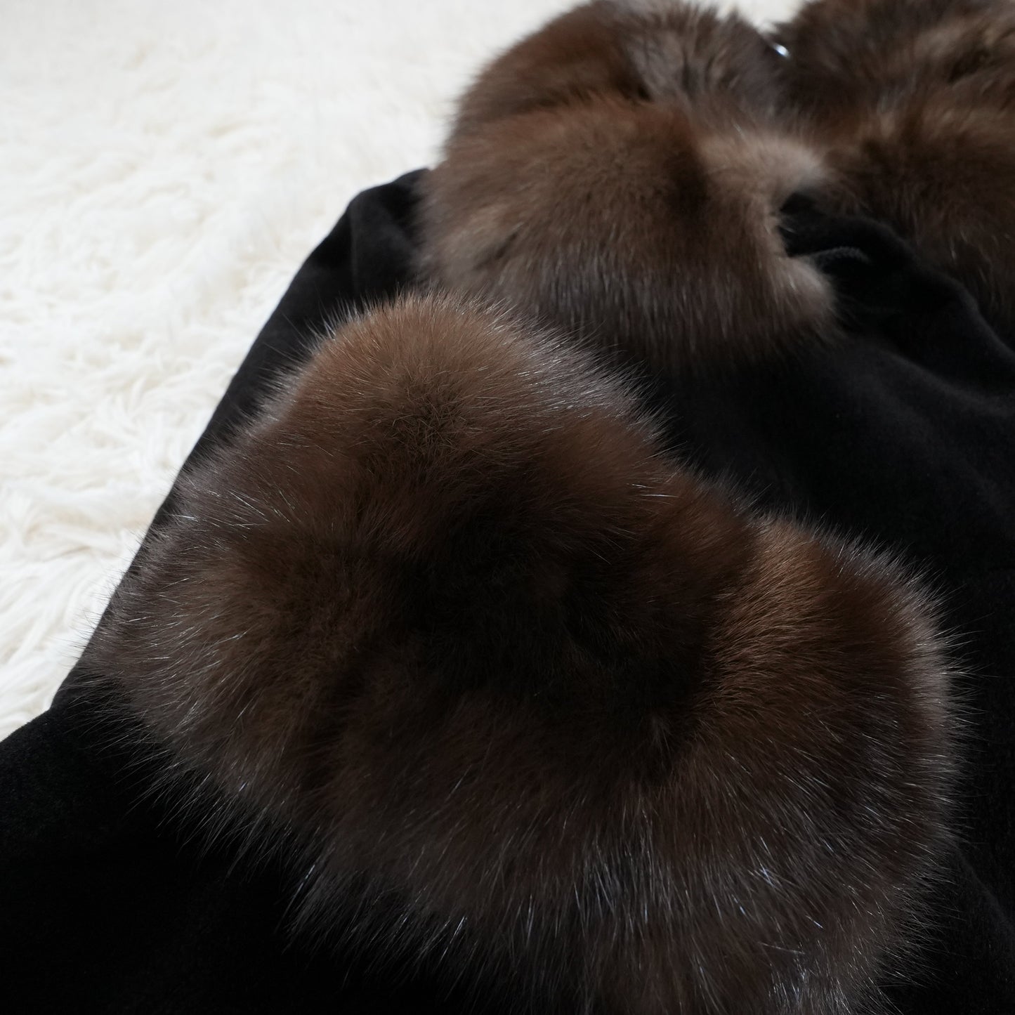 Shaved Mink and Russian Sable Trim Long Coat - Genuine Vintage Fur From Japan