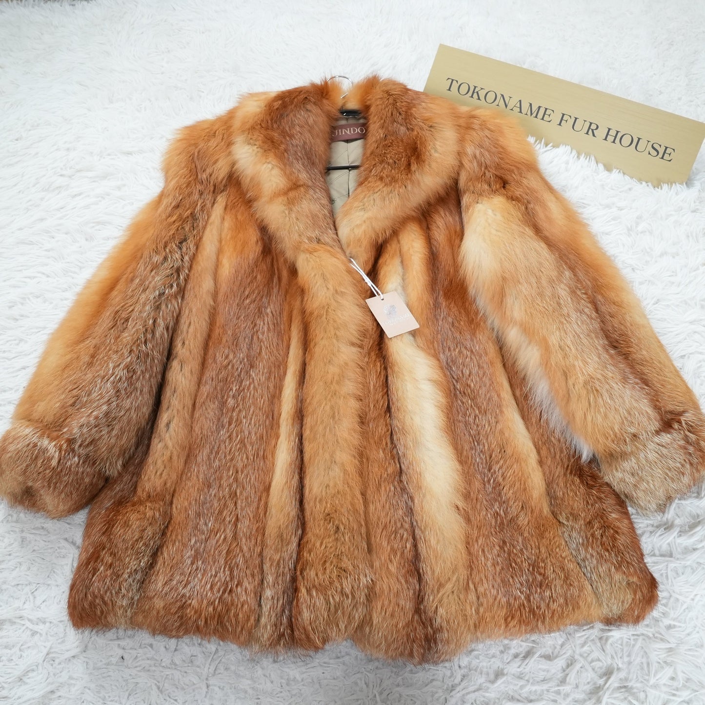 Red Fox Fur Coat Soft & Fluffy - Genuine Vintage Fur From Japan