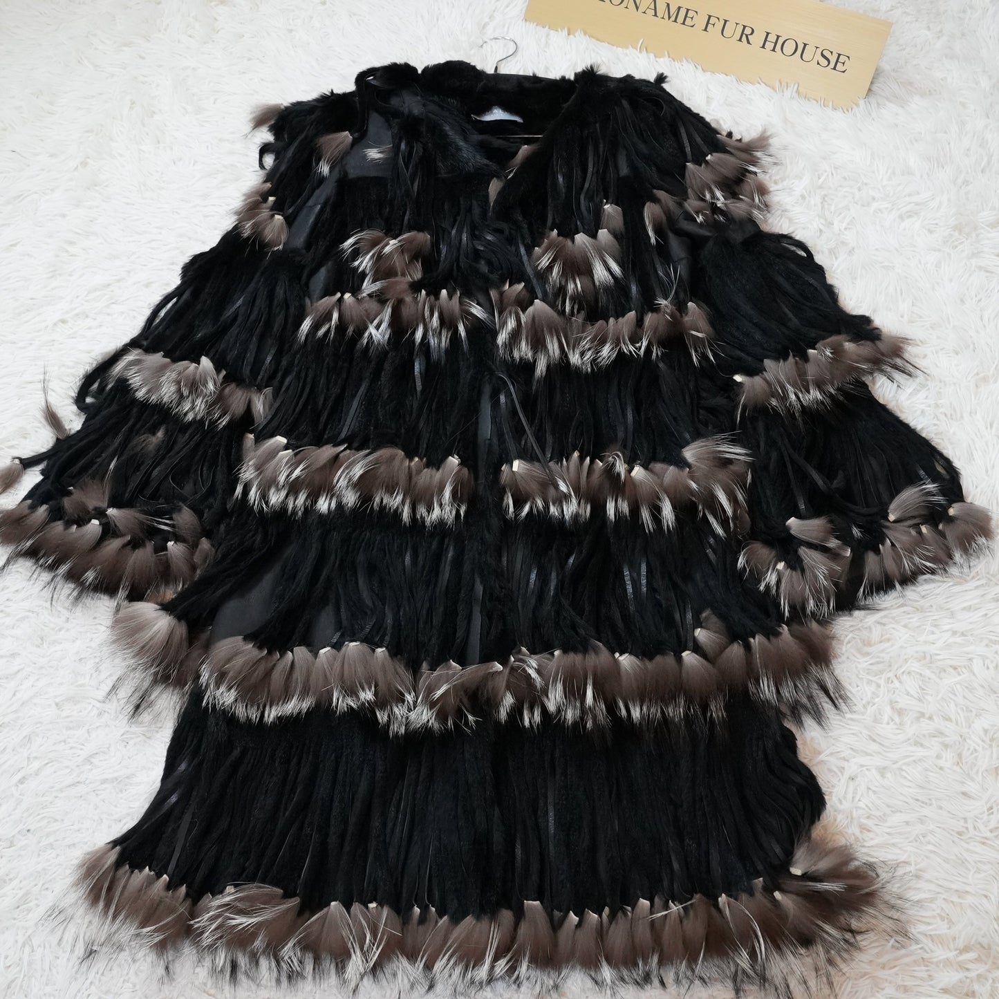 Silver Fox and Rabbit Design Coat New with Tag