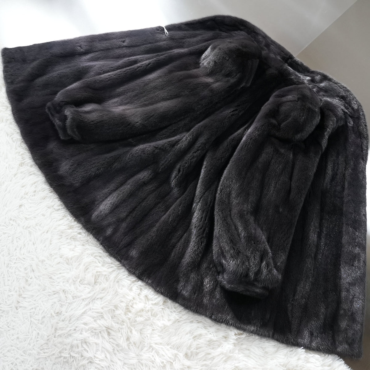 Mink Fur Coat Dark Gray Dyed Soft Leather - Genuine Vintage Fur From Japan