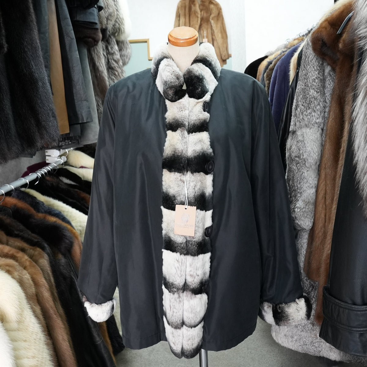 Rex rabbit reversible Coat - Genuine Vintage Fur From Japan