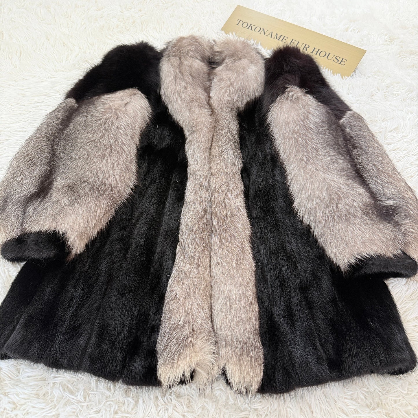 Mink and Silver Fox Fur Coat Vintage Fur Japan