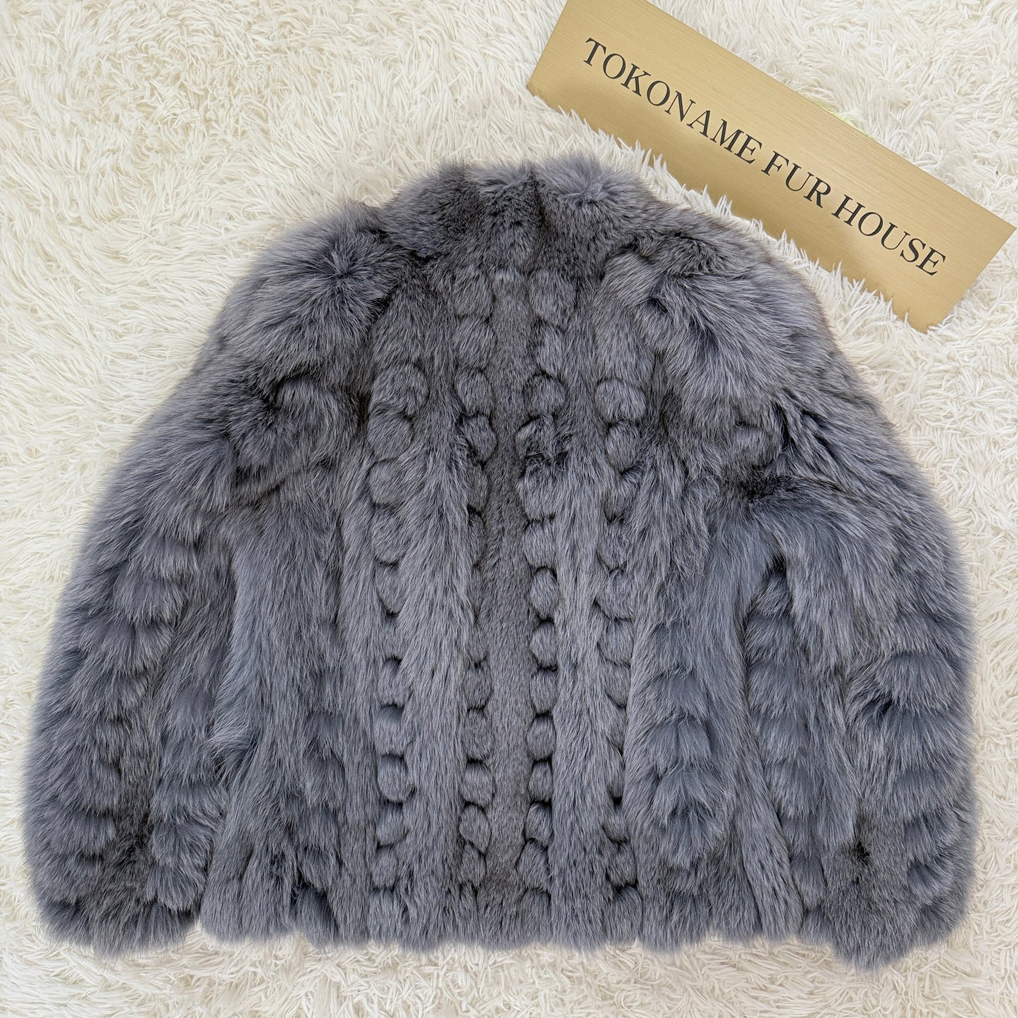 Blue Fox Ash Blue Dyed Jacket Vintage Fur Japan