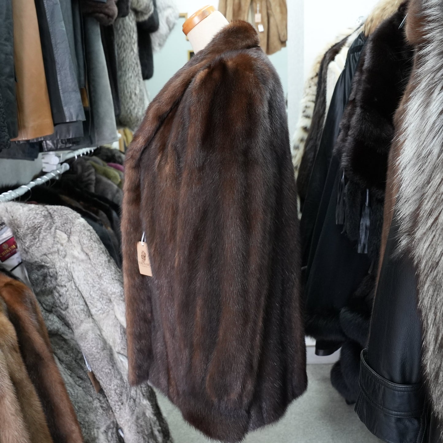 Dark Mink Jacket SAGA MINK - Genuine Vintage Fur From Japan