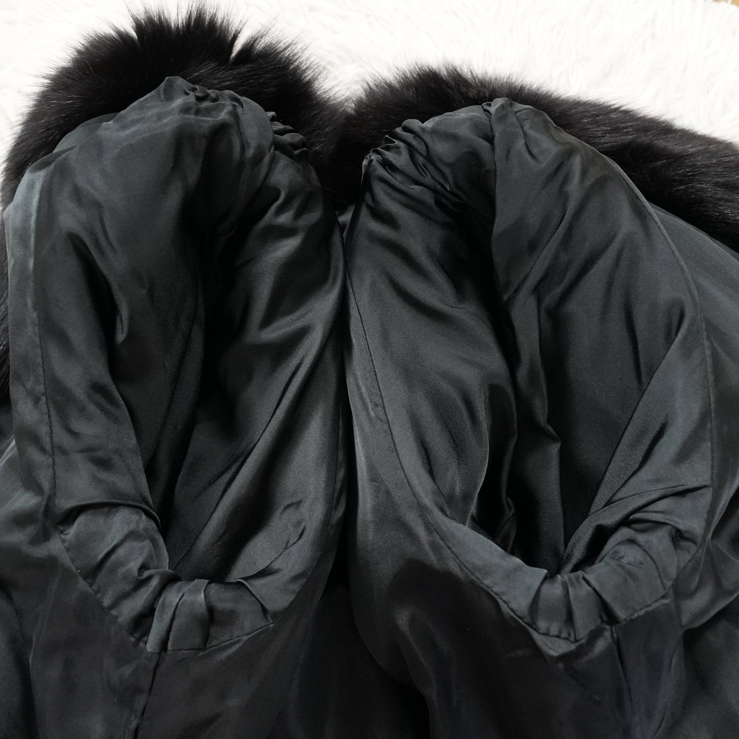 SAGA MINK & Fox Design Coat - Genuine Vintage Fur From Japan