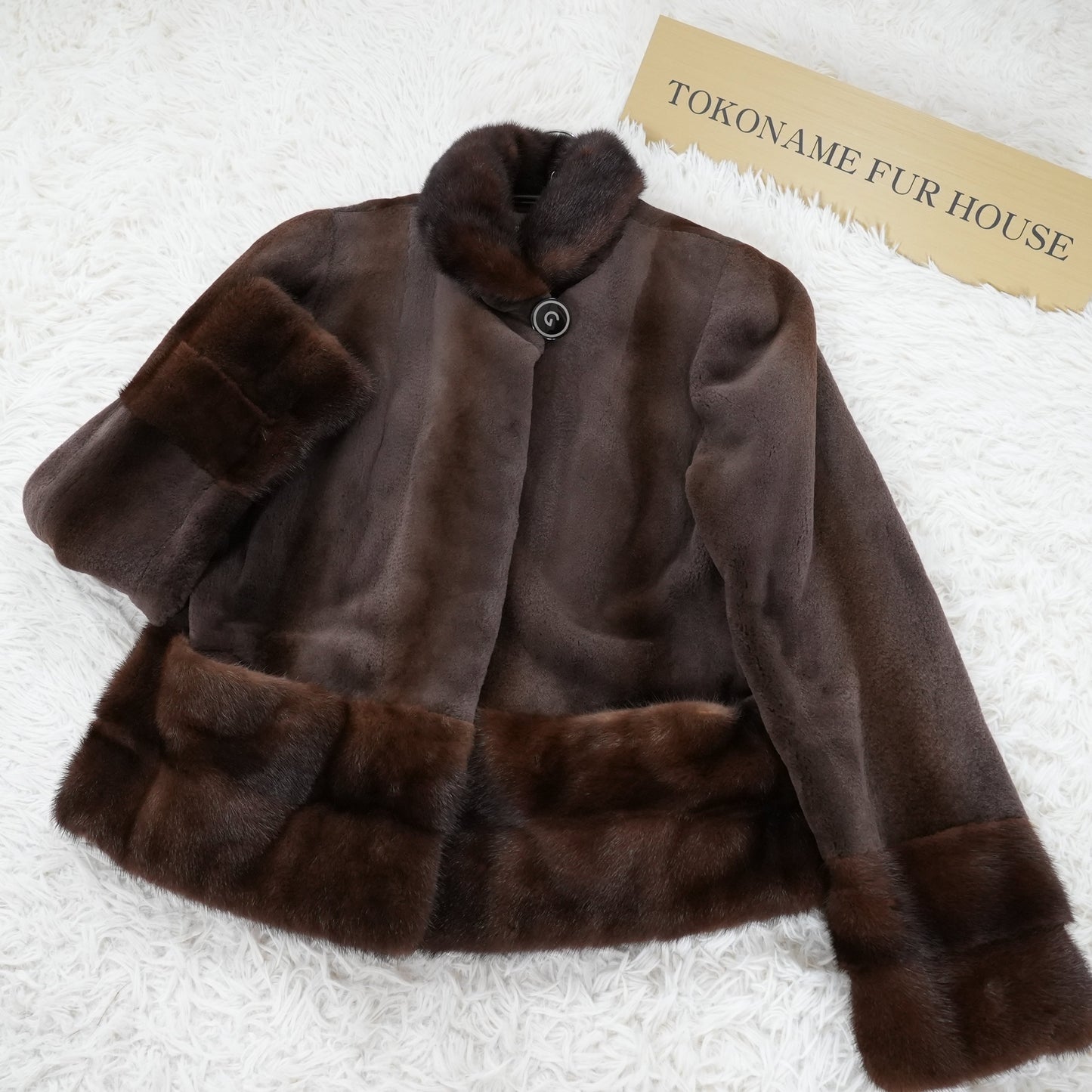 Shaved Mink and Mink Fur Trim Jacket GRES PARIS SAGAMINK - Genuine Vintage Fur From Japan