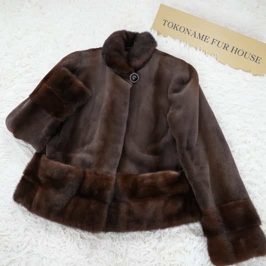 Shaved Mink and Mink Fur Trim Jacket GRES PARIS SAGAMINK - Genuine Vintage Fur From Japan