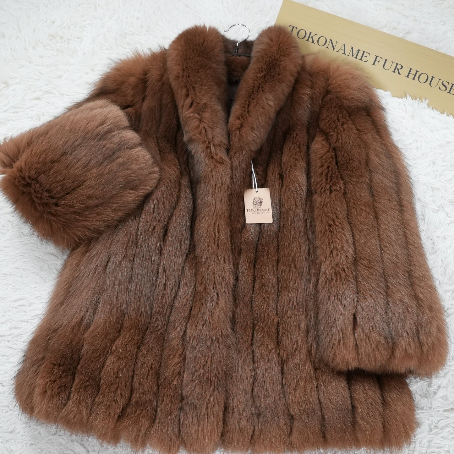 Brown Dyed Fox Fur Coat Soft & Fluffy - Genuine Vintage Fur From Japan