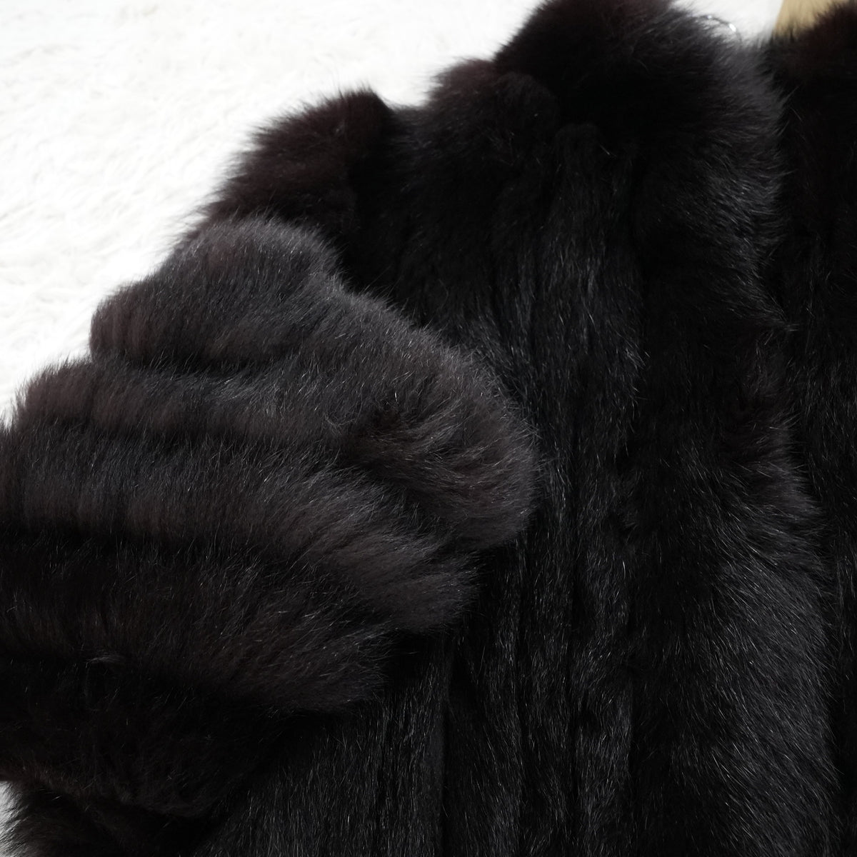 Dark Brown Dyed SAGA FOX Coat - Genuine Vintage Fur From Japan