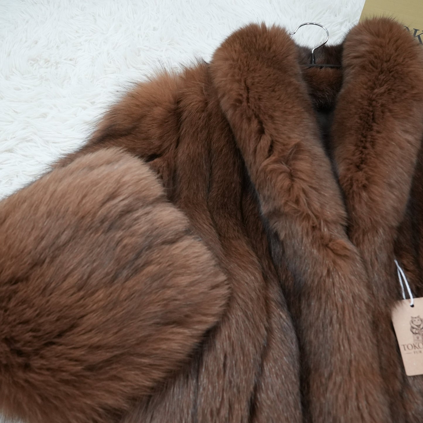 Brown Dyed Fox Fur Coat Soft & Fluffy - Genuine Vintage Fur From Japan
