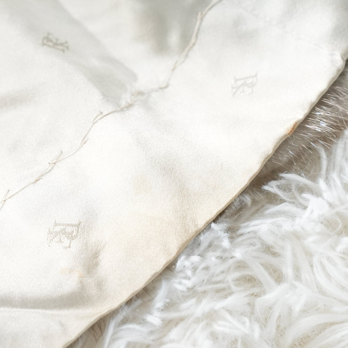 Pastel Mink Fur Coat chevron Design ROTINY - Genuine Vintage Fur From Japan