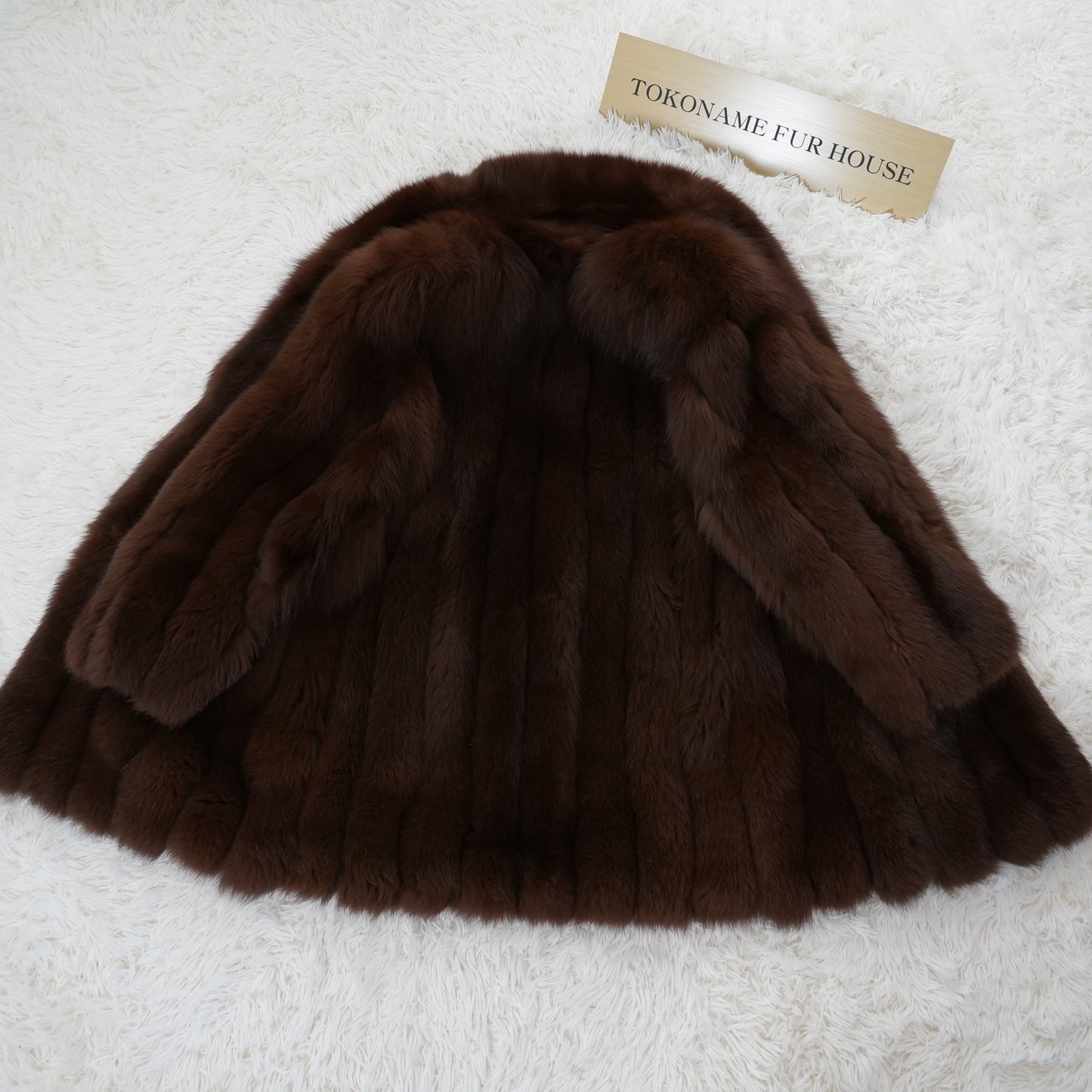 Brown Dyd Fox Coat - SAGA FOX Genuine Vintage Fur Japan