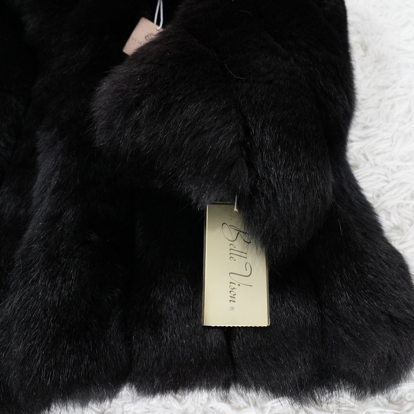 SAGA ROYAL FOX Black Dyed Coat - Genuine Vintage Fur From Japan