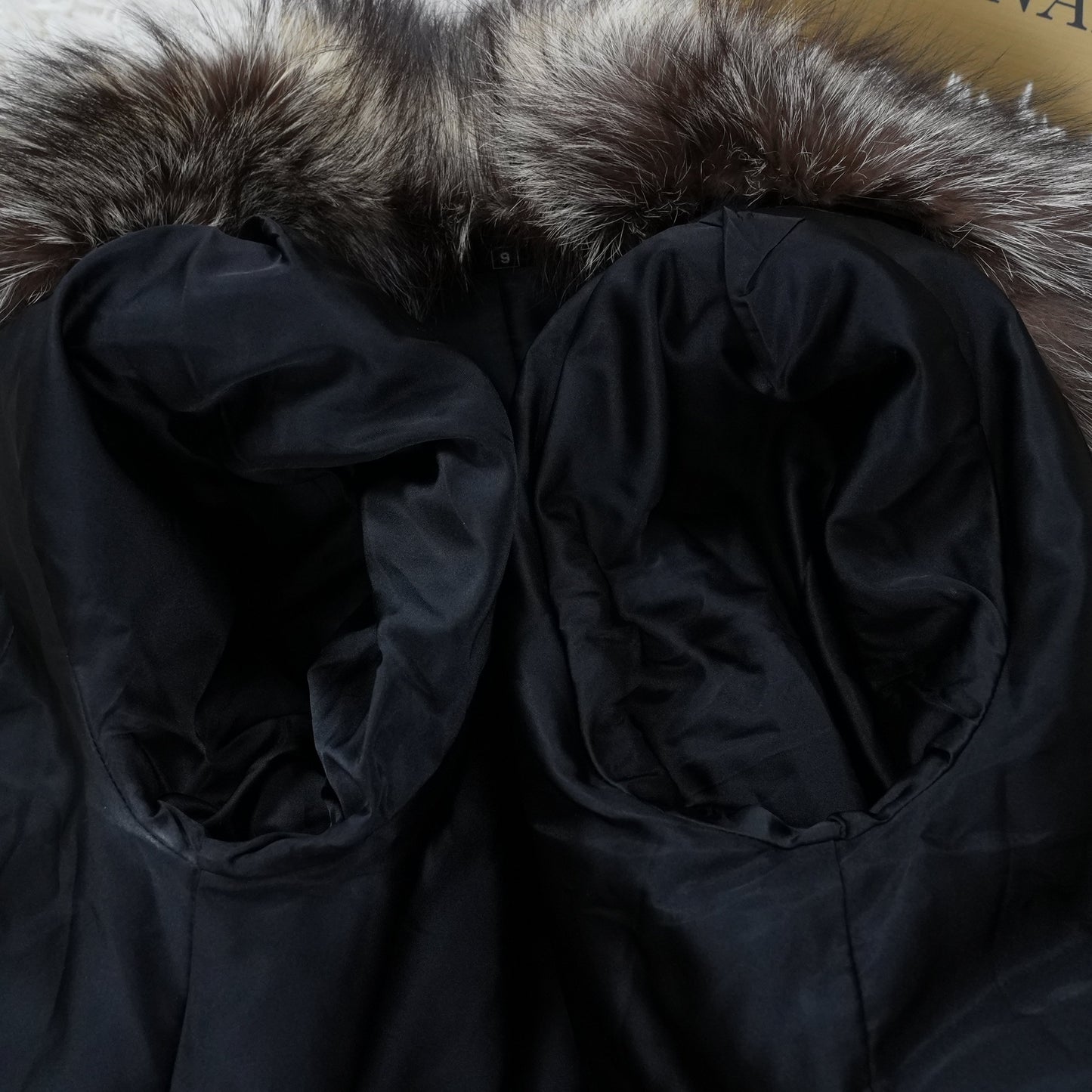Silver Fox Fur Coat Soft & Fluffy SAGA FOX - Genuine Vintage Fur From Japan