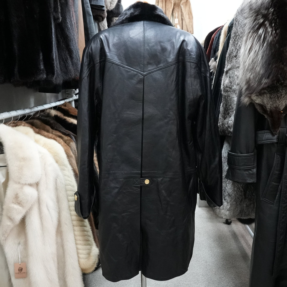 Men Reversible Mink and Lamb Leather Coat - Genuine Vintage Fur From Japan