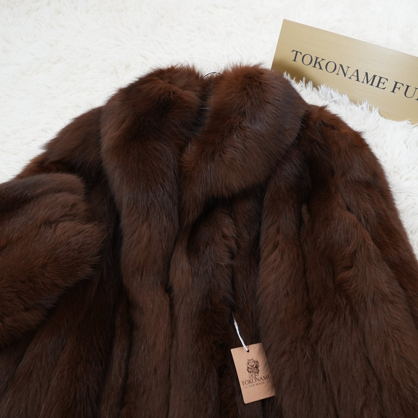 Brown Dyd Fox Coat - SAGA FOX Genuine Vintage Fur Japan