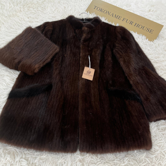 Dark Mink Jacket Genuine Vintage Fur From Japan